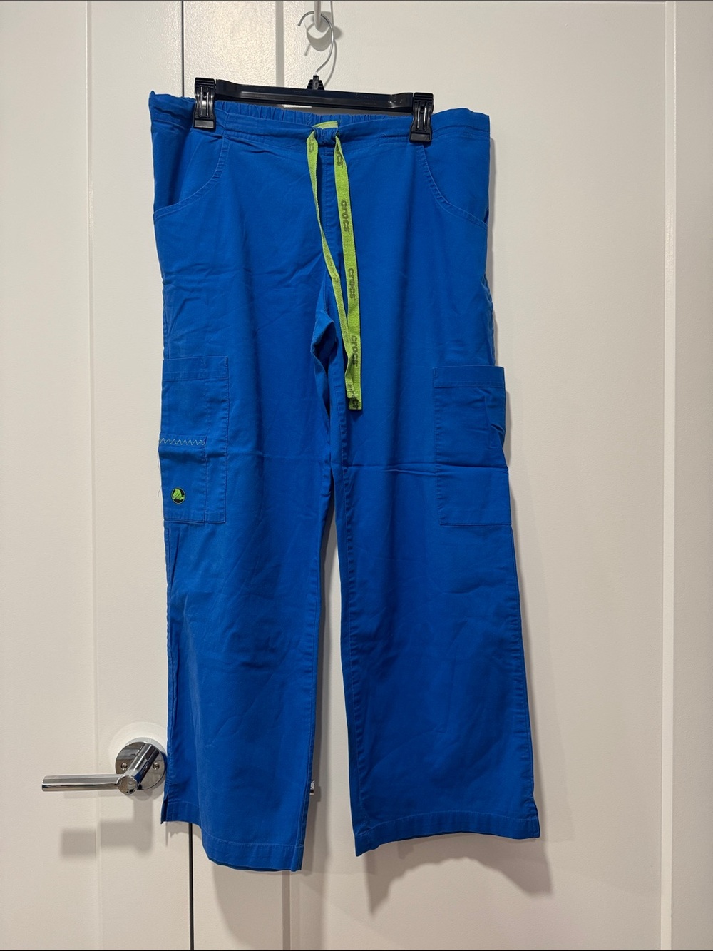 CROCS Royal Blue Scrub Pants with Lime Brand Tag